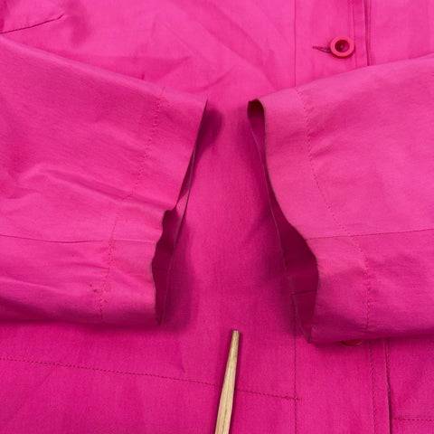 Vintage 90s Marisa Minicucci Women's Pink Silk Blend Button Front Jacket Sz 14