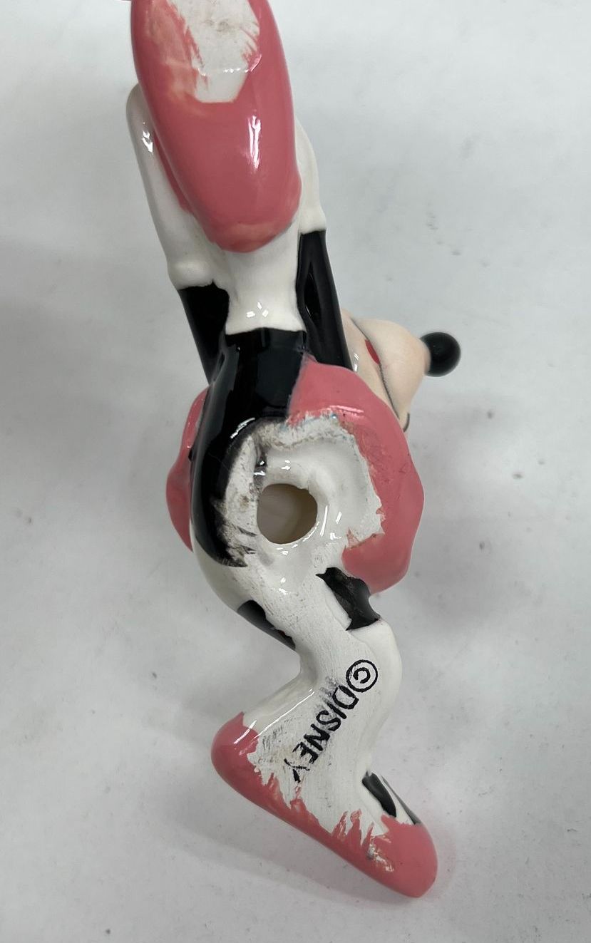 Vintage Disney Minnie Mouse Ceramic Salt & Pepper Shakers Lot of 2 Pink