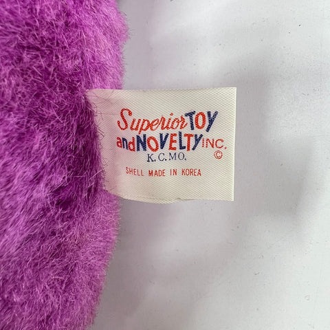 Vintage 70s Superior Toy Purple Poodle Plush Stuffed Animal Kitsch 16" Tall