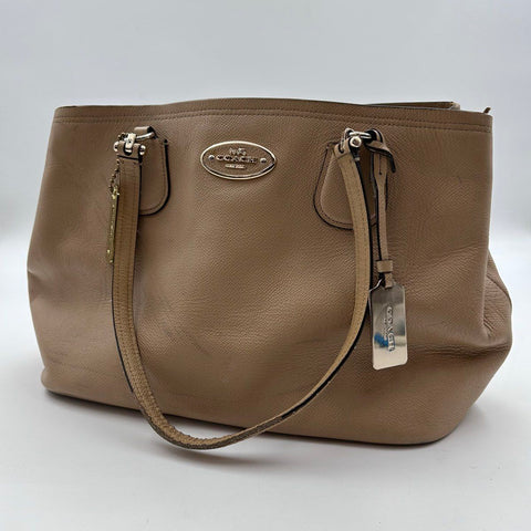 Coach Taupe Pebbled Leather Lexy Shoulder Bag Tote Gold Hardware