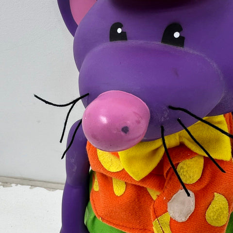 Vintage 1996 Bananas in Pajamas Rat in a Hat Purple Figure Doll Toy ABC TV