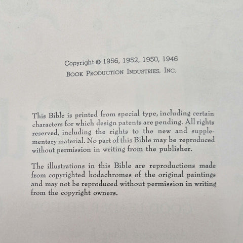 Consolidated Vintage Holy Bible Good Leader Edition KJV Illustrated 1956