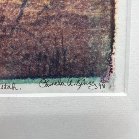 Pamela U. King Signed 1998 Photo Barrier Canyon Style Pictographs Utah Art
