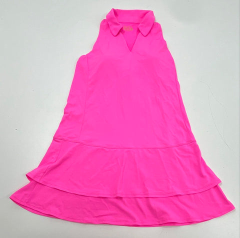 Lilly Pulitzer Women's Lot 3 Pink Lime Green Polo Dresses Sleeveless Top Golf