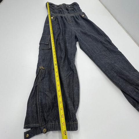 Vintage Y2K Baby Phat Women's Denim Jumpsuit Cargo Strapless Zip Sz 13