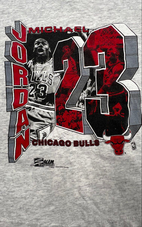 Vintage 1990 Michael Jordan Chicago Bulls T-Shirt Single Stitch Salem Sz 10-12