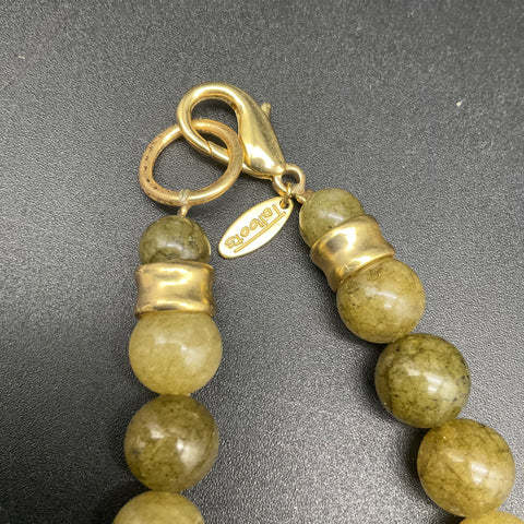 Talbots 3pc Jewelry Lot Tiger's Eye Green Stone Link Necklace Cha Cha Bracelet