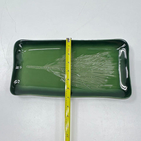 Kay Wayne Pine Needle Rectangular Serving Platter Ceramic 13 Inch Vintage