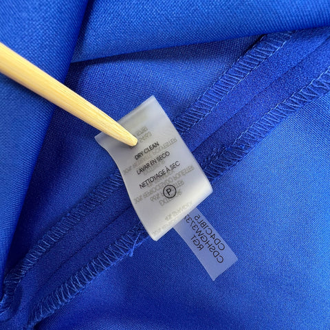 Calvin Klein NWT Blue Pleated Neck A-Line 3/4 Sleeve Dress Women's 8
