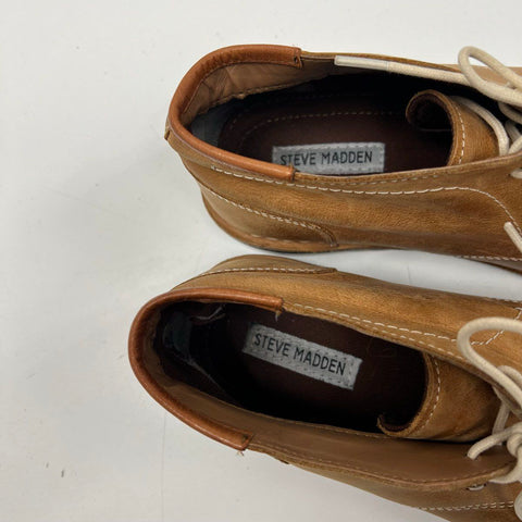 Steve Madden Hestonn Tan Brown Leather Chukka Desert Boots Mens Size 11