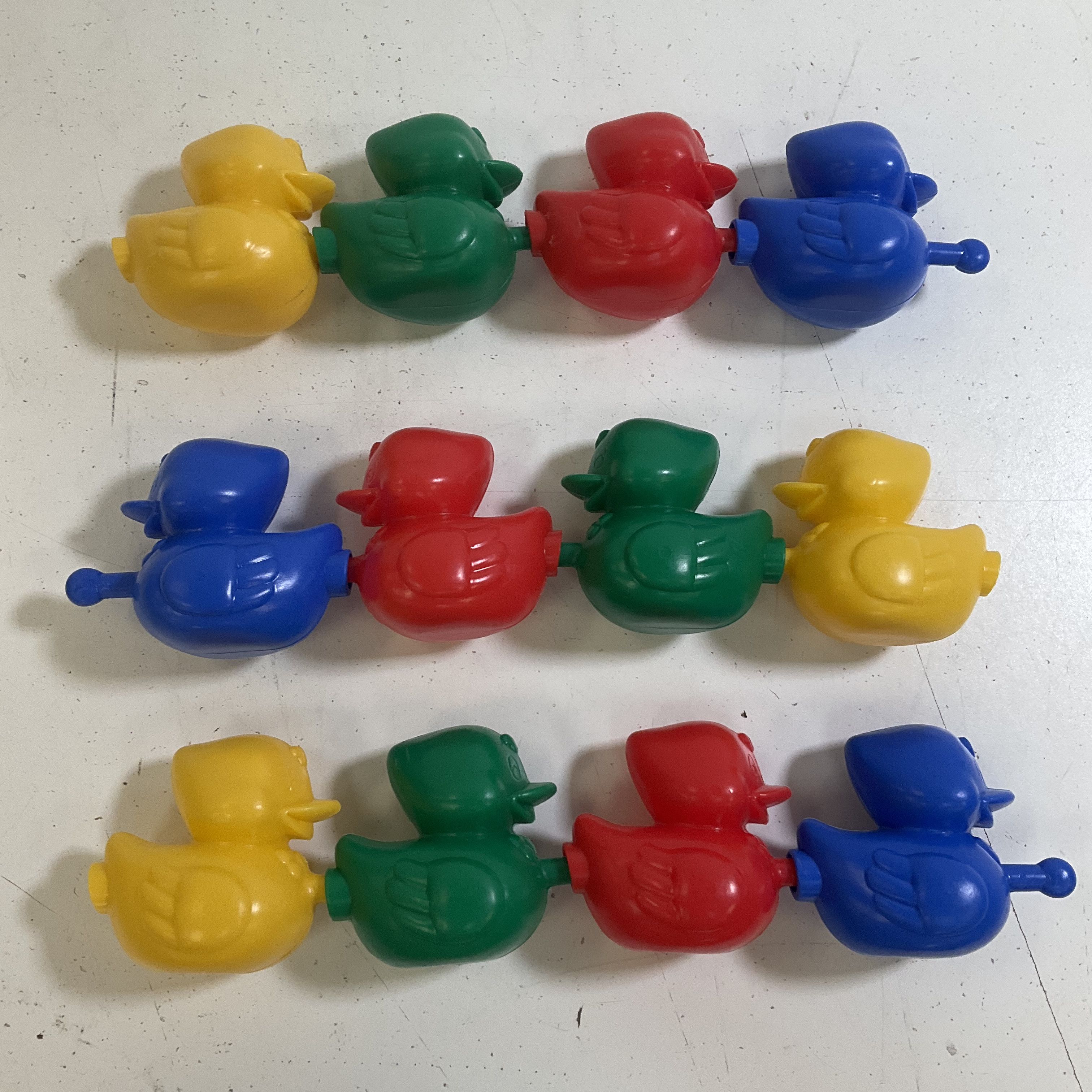Vintage 80s Tuppertoys Pick-A-Dilly Ducks Snap Together Stacking Toy Lot 12pc