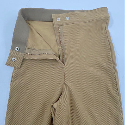 Vintage American Apparel Women's Tan High Rise Ribbed Knit Riding Pant Sz XL
