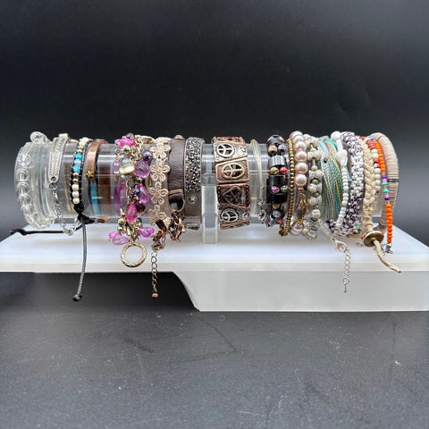 Eclectic Fashion Jewelry Bracelet Lot 35pc Beaded Bangle Cuff Wrap Styles