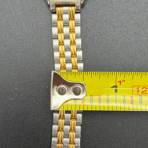 Seiko V701-2B90 Two Tone Stainless Steel Ladies Quartz Watch 6.5" New Battery