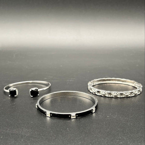 Silver Tone Bracelet Jewelry Lot of 13 J. Crew Bangle Cuff Stretch Rhinestone