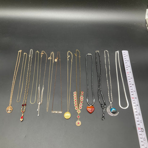 Time and Tru Fashion Jewelry Lot of 13 Necklaces Gold Silver Tone Bohemian