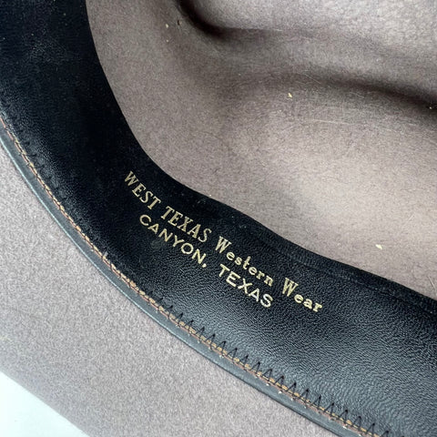 West Texas Western Wear Gray Hat XXXXX Quality Wool Size 6 3/4 *Repairs Needed