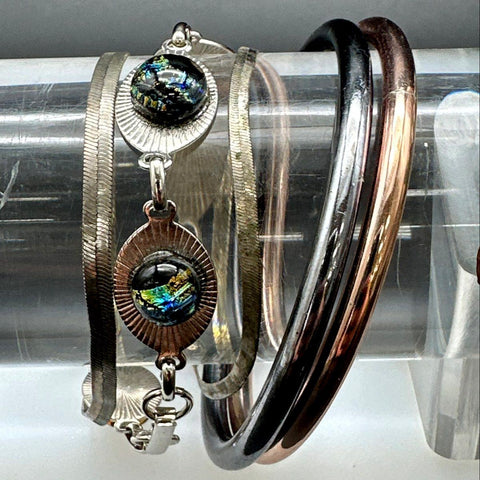 Mixed Fashion Jewelry Bracelet Lot 18pc Beaded Bangles Cuffs Rhinestone Deb