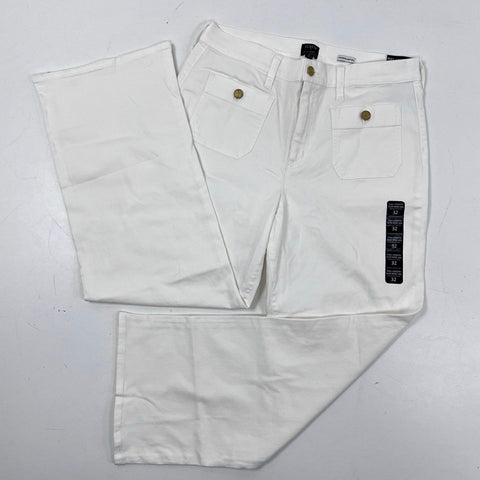 J.Crew Women's White Full Length Slim Wide-Leg Pants Size 32 NWT