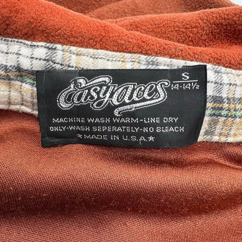 Vintage 70s EasyAces Velour Terry Cloth Pullover Shirt Plaid Collar USA Sz S