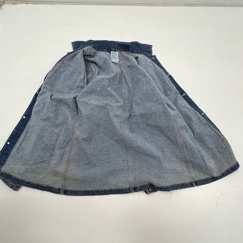 Carhartt Womens Blue Denim Chore Coat Jacket WC019 Workwear Size Medium