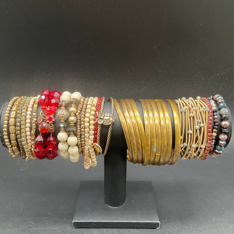 Boho Eclectic Bracelets Bangles Cuffs Elephant Jewelry Lot of 40+ Pieces