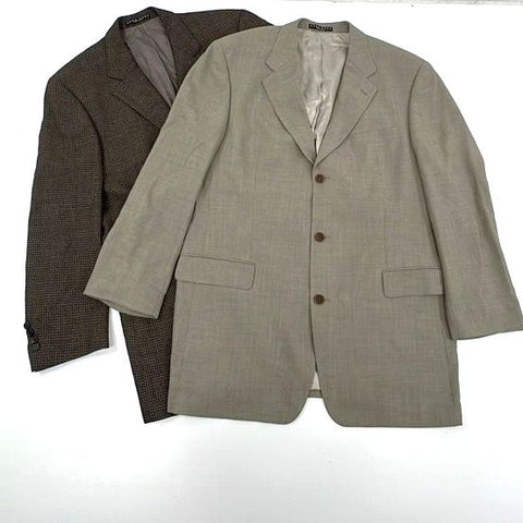 Hugo Boss Men's Suit Coat Jackets Lot of 2 Tan Brown Patterned Blazers 23" PTP