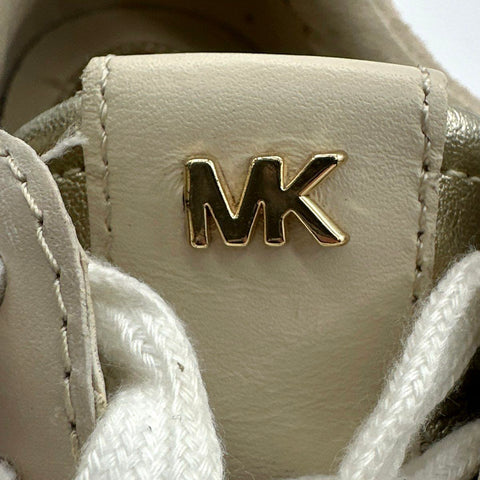 Michael Kors Billie Rhinestone Embellished Leather Fashion Sneakers Size 7M