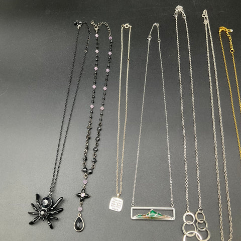 Fashion Costume Jewelry Necklace Lot 12pc Whimsical Gothic Spider Unicorn