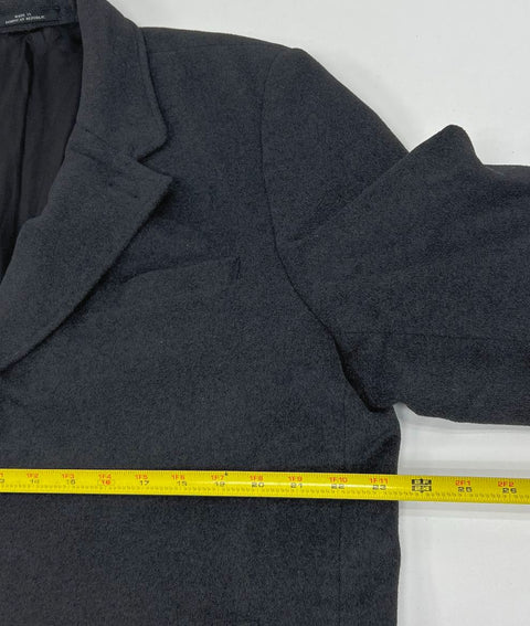London Fog Signature Charcoal Gray Wool Blend Overcoat Top Coat Men's Size 42R