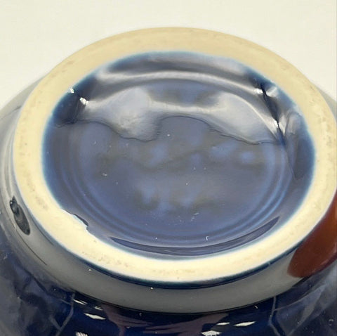 Homer Laughlin Fiesta Teacup Set 2 Piece Cobalt Blue & Orange Glazed Earthenware