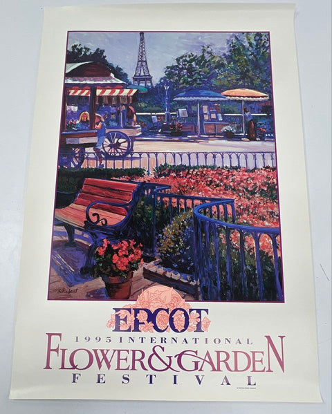 Vintage Disney Epcot Flower and Garden Festival Posters 1994 1995 Lot of 2 24x36