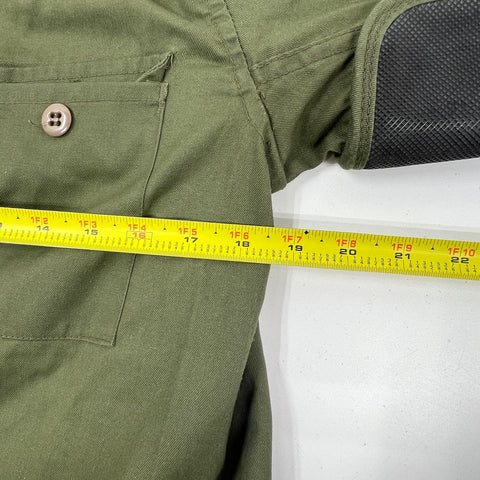 Vintage 10-X Green Canvas Padded Recoil Hunting Shooting Field Jacket USA
