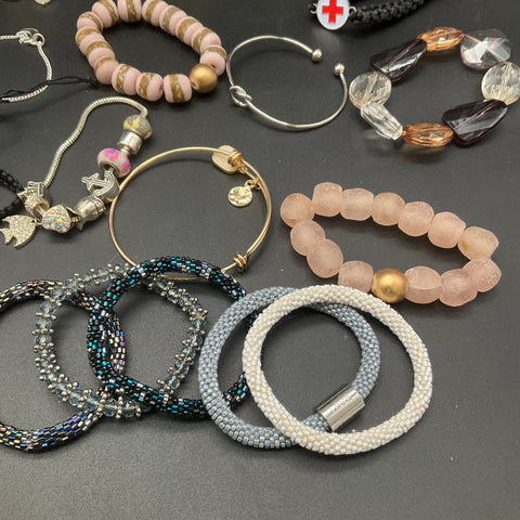 Costume Jewelry Bracelet Lot of 27 Beaded Cuff Bangle Macrame Byzantine Modern