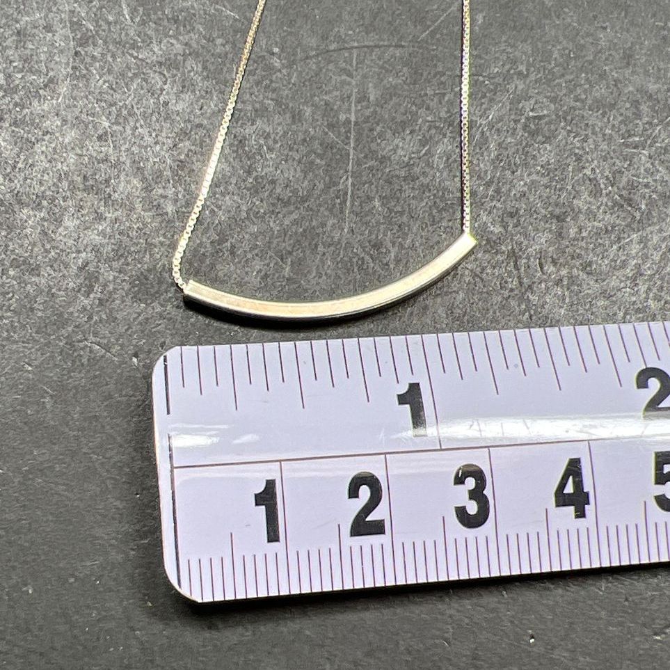 925 Sterling Silver Bar Bead Necklace 1.65g