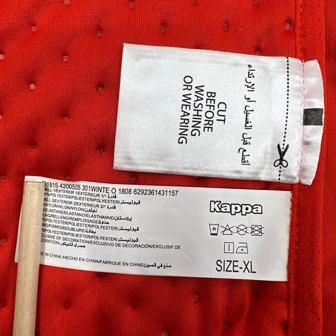 Kappa Men's Red Quilted Bomber Jacket Full Zip Reflective Lightweight Sz XL