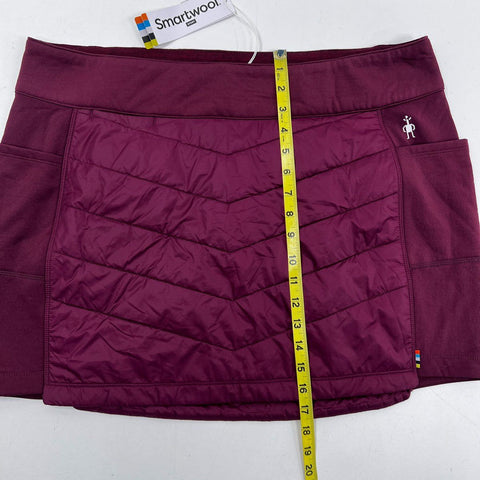 Smartwool Women's Smartloft Pull-On Skirt Black Cherry Quilted Sz XL NWT