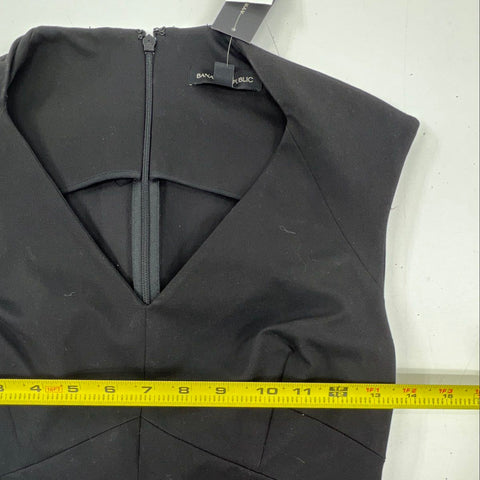 Banana Republic Women's Petites Dress Black Sheath V-Neck NWT Sz 2