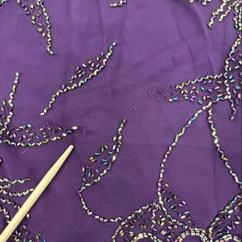 NWT JKara Women's Purple Beaded Floral Gown Dress 2-Piece Formal Size 10