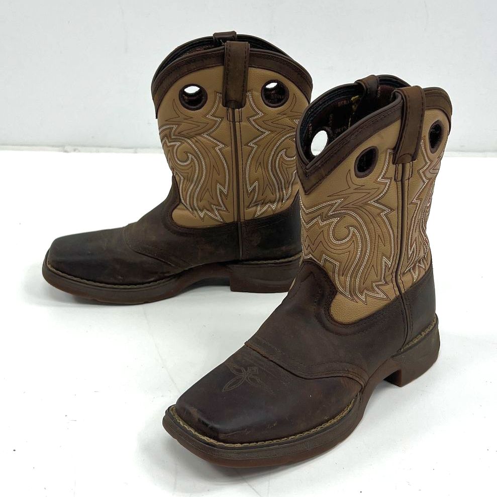 Boys' Kid's Durango 8" Saddle Brown Cowboy Western Pull On Boots Size 5M