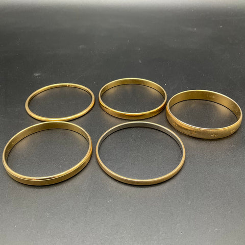 Vintage Monet Gold Tone Bangle Bracelets Jewelry Lot of 5 Textured Starburst