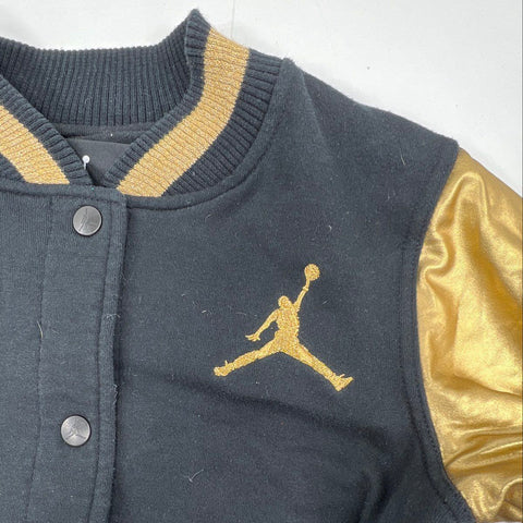 Jordan Youth Varsity Bomber Jacket Black Gold #23 Jumpman Logo Sz XL