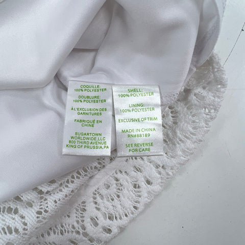 Lilly Pulitzer Women's White Lace Bell Sleeve Shift Dress Geometric Eyelet Sz S