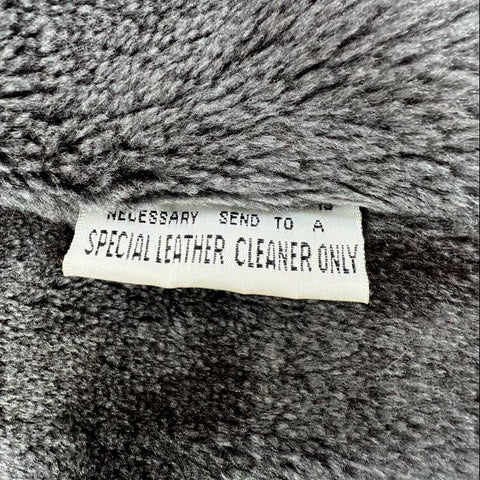Vintage Berman's Men's Gray Leather Coat Faux Fur Lined Zip Out Lining Sz 46