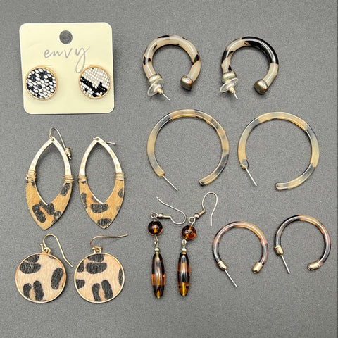 Animal Print Jewelry Lot 14pc Faux Tortoiseshell Leopard Necklace Bracelet