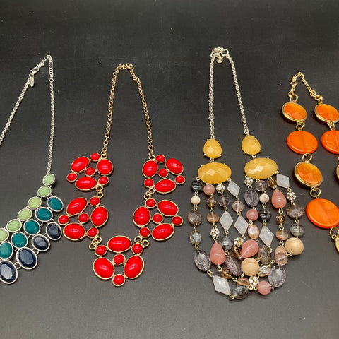 Loft New York & Co Statement Bib Beaded Necklace Jewelry Lot of 6 Mixed Tones