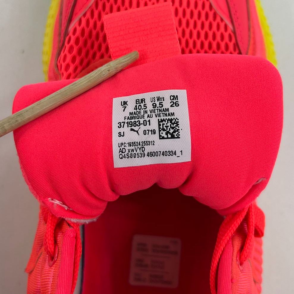Women's Puma RS-X Soft Case Neon Pink Yellow Alert Athletic Shoe Size 9.5