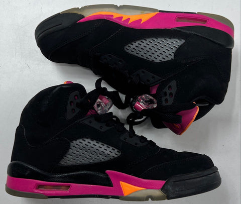 Nike Air Jordan 5 Retro GS Black Bright Citrus Fusion Pink Size 5Y