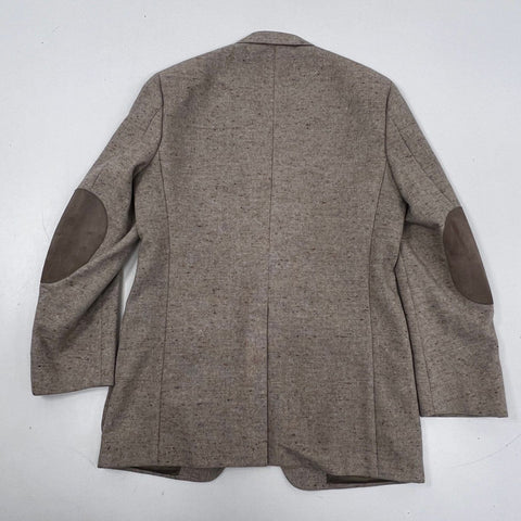 Vintage 70s Palm Clothing Suede Elbow Patch Tweed Sport Coat Blazer Sz 38