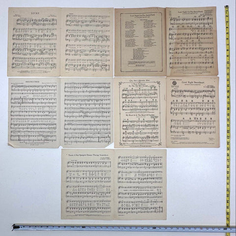 Lot of 9 Vintage Sheet Music 1910s-1940s Pretty Baby Li'l Liza Jane The Etude